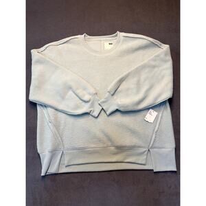 NWT So Good For Life Oversized Sherpa Fleece Sweatshirt Size L Light Blue